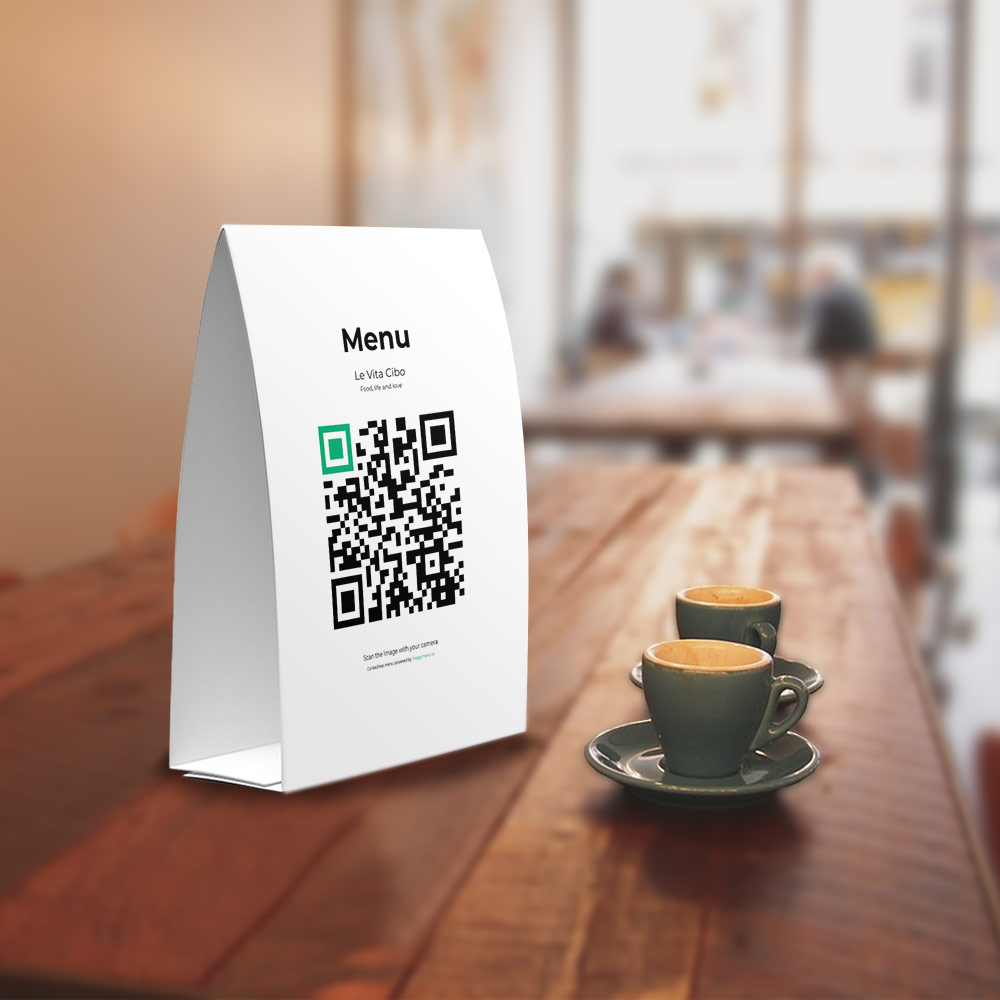 QR Code menu on table tents